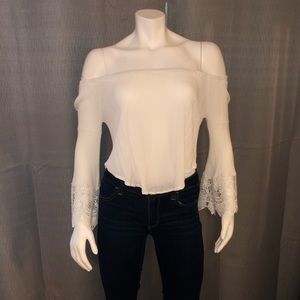 Off the Shoulder Crochet Shirt